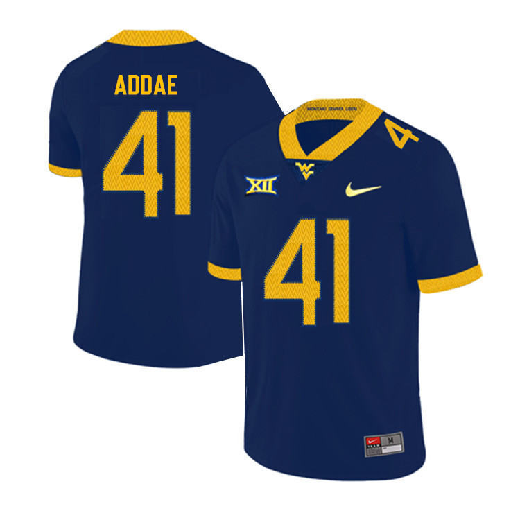 NCAA Men's Alonzo Addae West Virginia Mountaineers Navy #41 Nike Stitched Football College 2019 Authentic Jersey UL23P55LQ